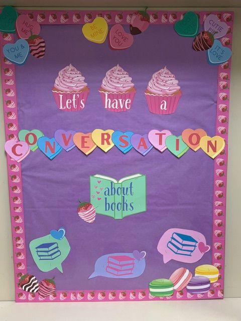 A Sweet Valentine’s Bulletin Board and a Conversation about Books